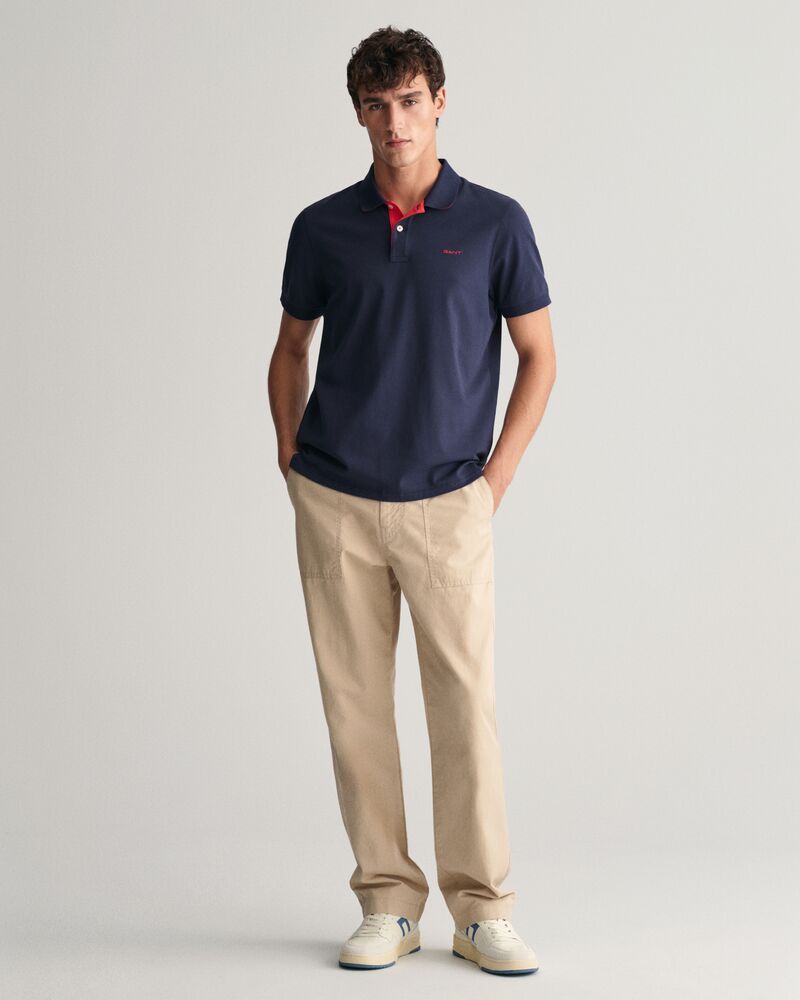 Contrast Piqué Polo Shirt S / Evening Blue