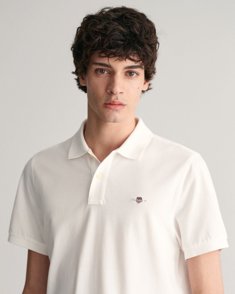 Regular Fit Shield Piqué Polo Shirt S / White