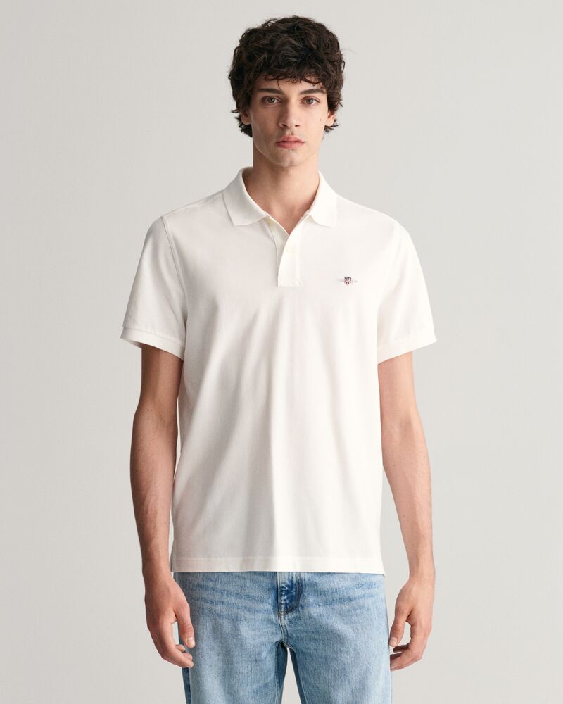 Regular Fit Shield Piqué Polo Shirt S / White